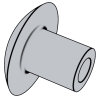Oval head semi-tubular rivets