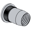Knurled flat round head cylindrial rivet nuts