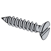 Slotted Undercut Flat Countersunk Head Tapping Screws - Type B and BP Thread Forming [Table 13]