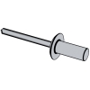 Closed End Blind Rivets With Pull Mandrel And Protruding Head - A2/SSt