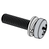 Screw And Washer Assemblies With Coarse Thread With Curved Spring Lock Washer