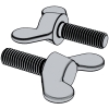 Type B, Style 1 Wing Screws-Round Nose (UNS G10060)