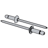 Open End Blind Rivets With Break Pull Mandrel And Protruding Head - A2/A2