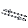 Open End Blind Rivets With Break Pull Mandrel And Countersunk Head - St/St