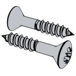 美标ASME/ANSI B18.6.1 (T8) - 1997 ASME/ANS TYPE IA Cross Recessed Oval Countersunk Head Wood Screws [Table 8]