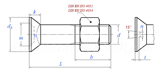 DIN 7969 - 2017Slotted countersunk head bolts with hexagon nut for ...