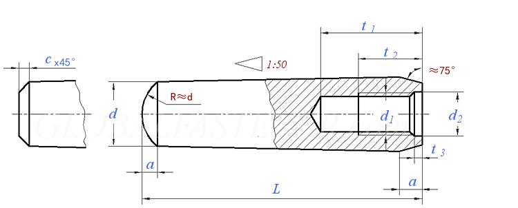 GOST 9464 - 1979Taper Pins with Internal Thread