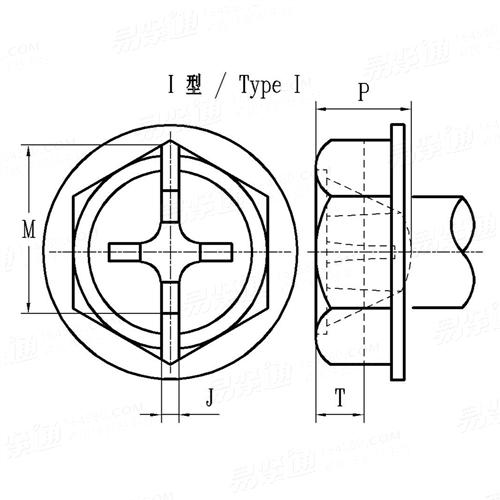 ASME/ANSI B 18.6.3 (T34) - 2013 Recess Dimensions for Combination Slotted Type I Indented Hex Washer Head Screws