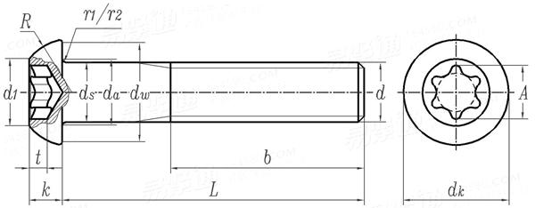 DIN 34805-1 - 2018Button head screws - Driving feature hexalobular socket