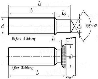 ISO 13918 (RD) - 1998Threaded stud with reduced shaft(RD)