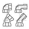 Class I Elbows, Male and Female Elbows (street elbows), 45° Elbows and 45° Male and Female Elbows (45° street elbows)